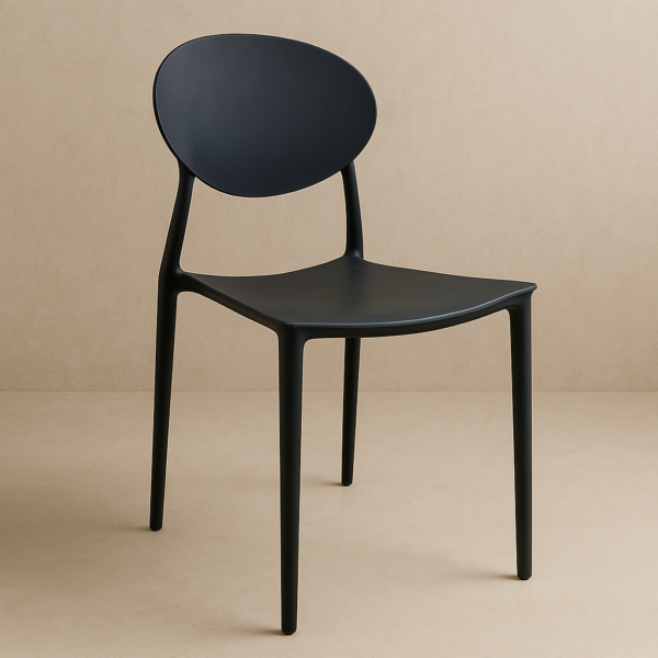 Silla Oval Black – Elegancia Minimalista para Espacios Modernos